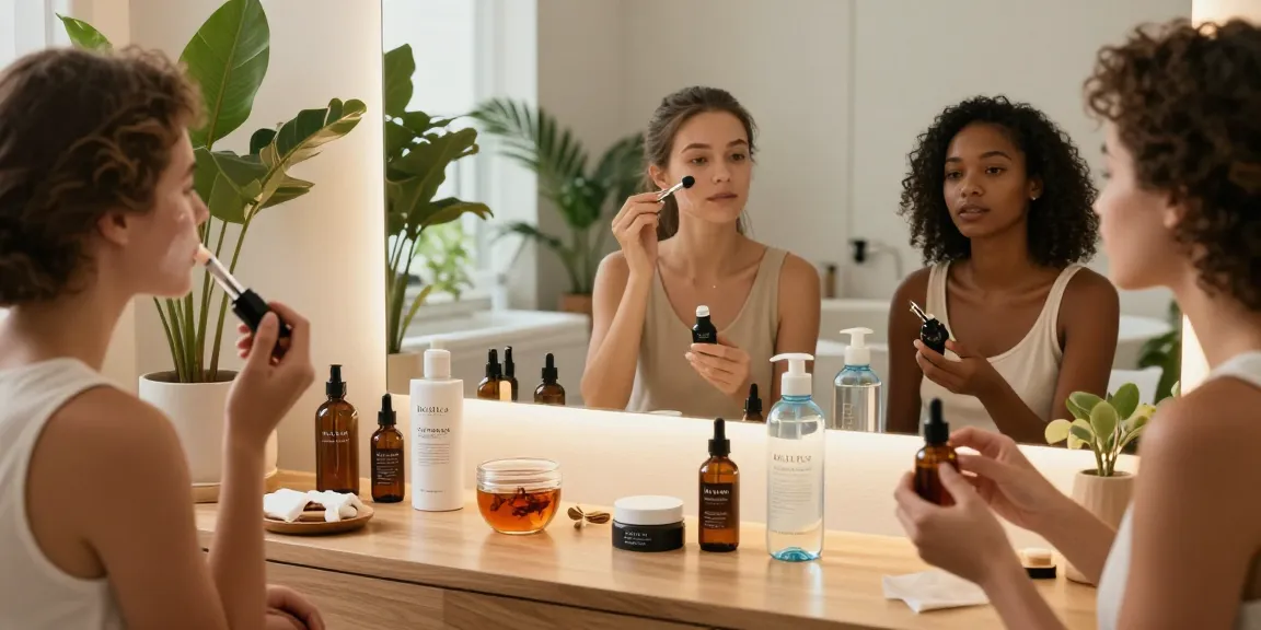 Dr. Althea producten worden gebruikt in een moderne badkamer voor een gezonde huid.