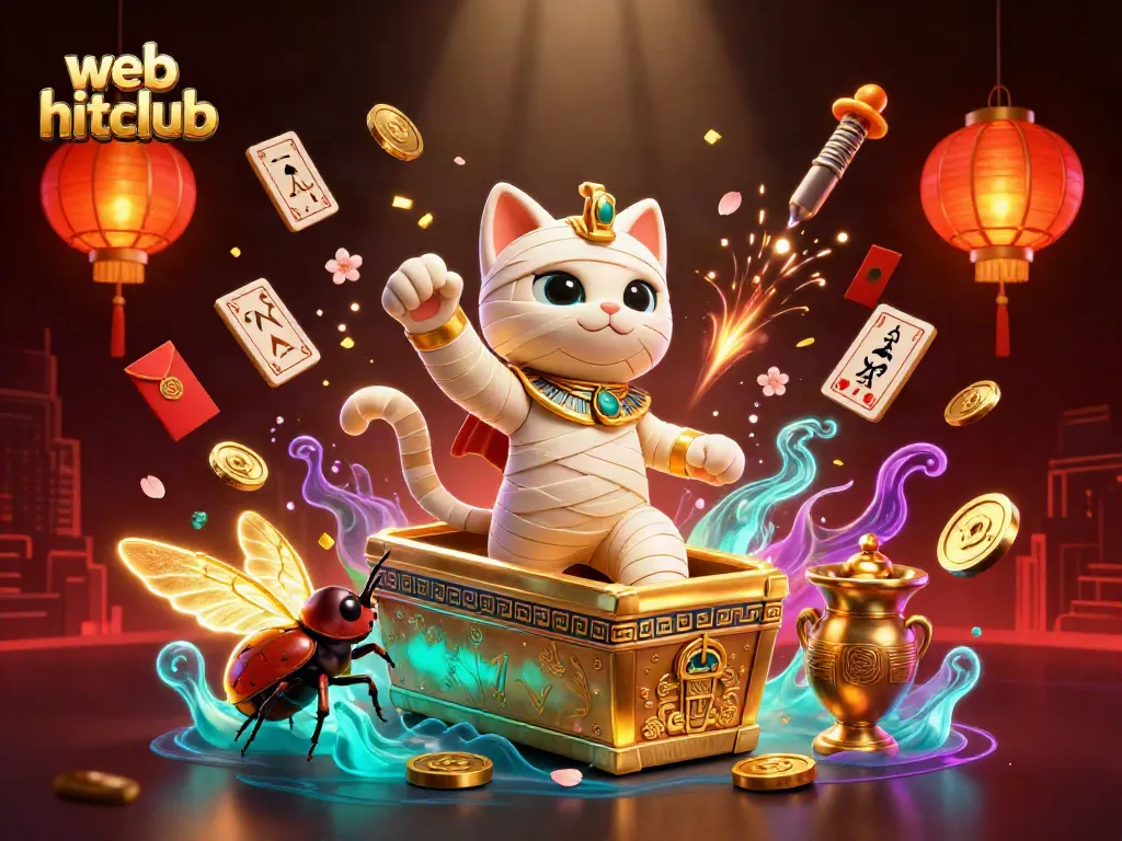 Experience the excitement of web hitclub with dynamic casino elements and a captivating Egyptian theme.