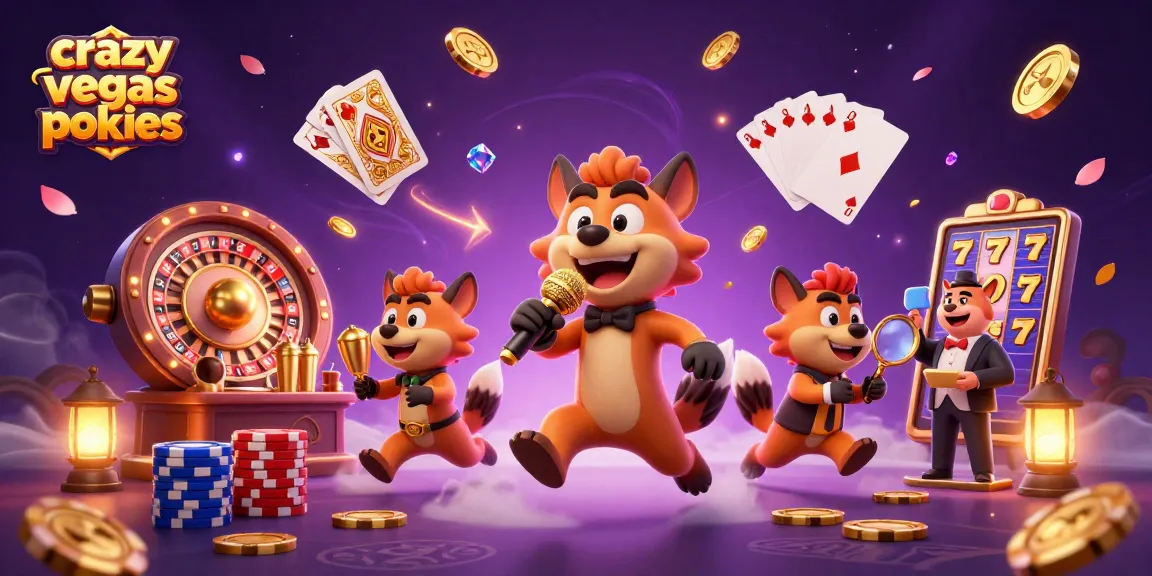 Engage with thrilling crazy vegas pokies while hyenas entertain in a vibrant casino scene.